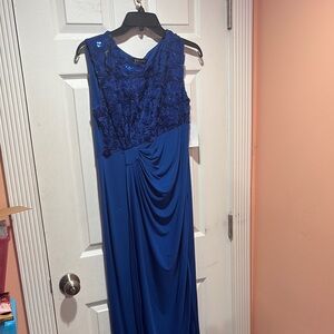 Enfocus Studio Blue Ruched Maxi Gown